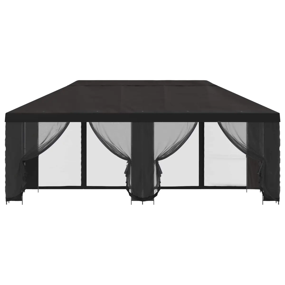 Garden Gazebo Polyester 6x3m Anthracite with Black Mesh Sidewalls