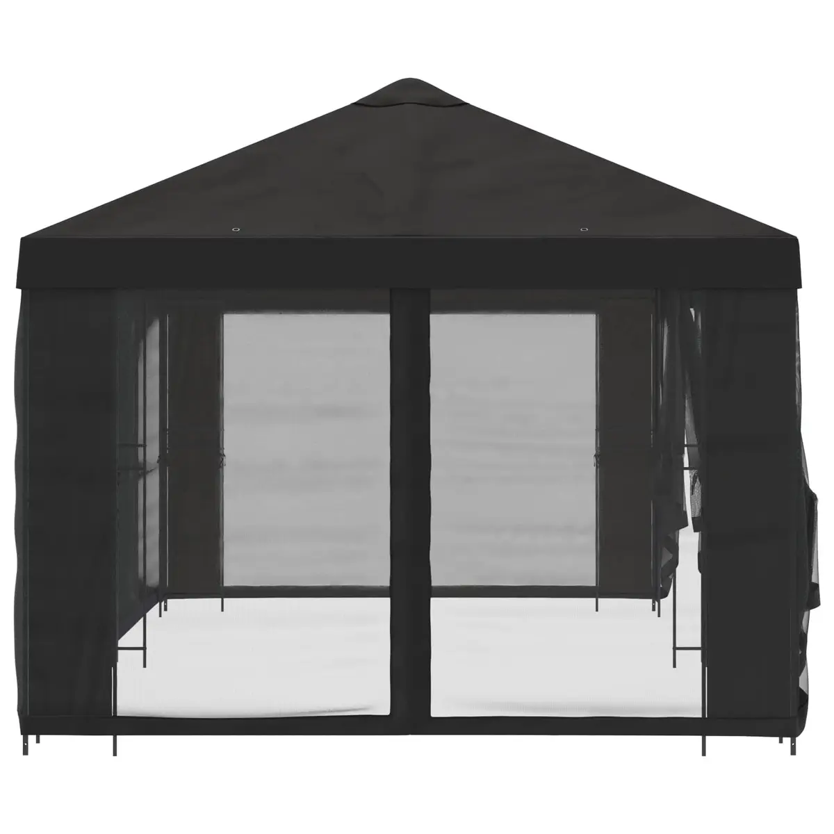 Garden Gazebo Polyester 6x3m Anthracite with Black Mesh Sidewalls