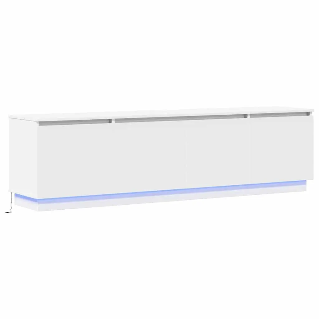 White TV Cabinet with LED Lighting 180x38x49cm