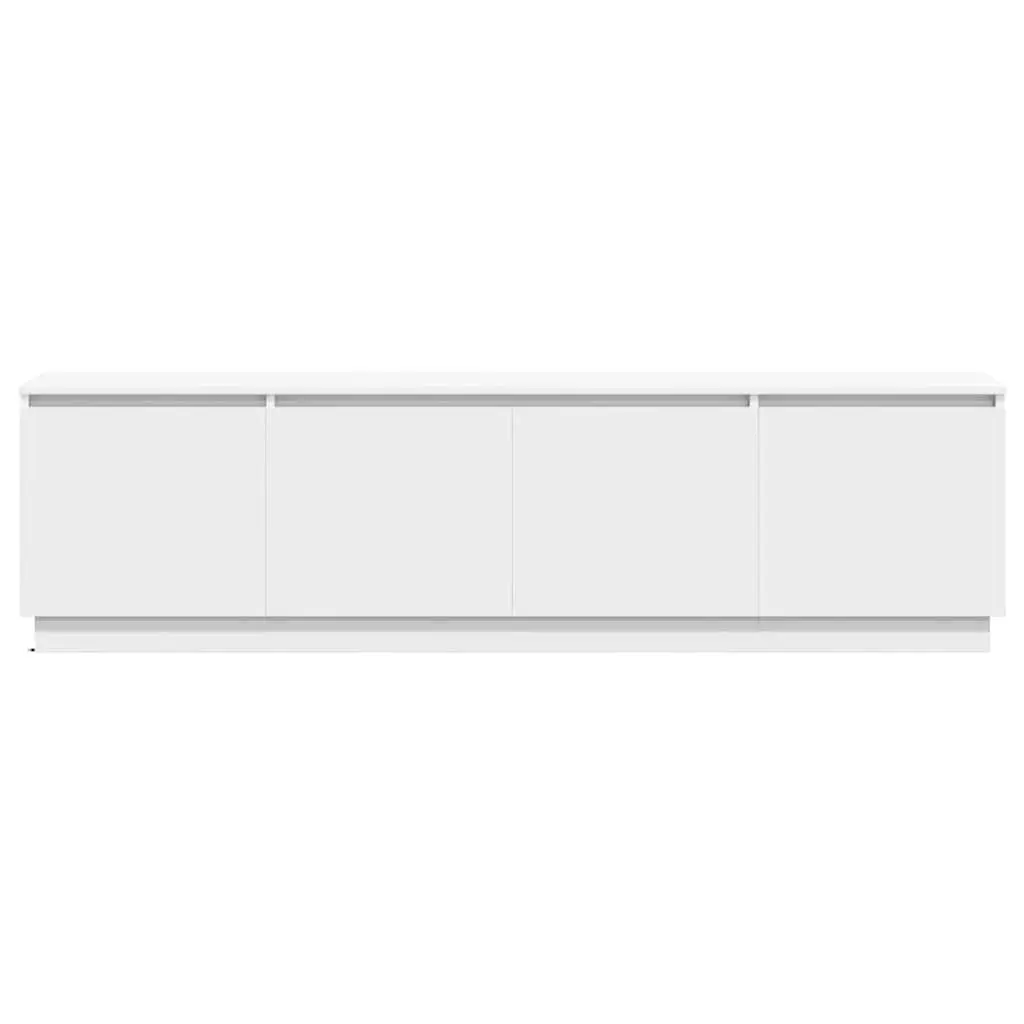 White TV Cabinet with LED Lighting 180x38x49cm