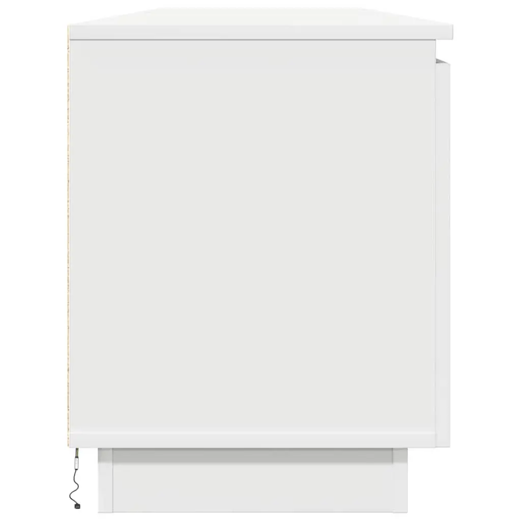 White TV Cabinet with LED Lighting 180x38x49cm