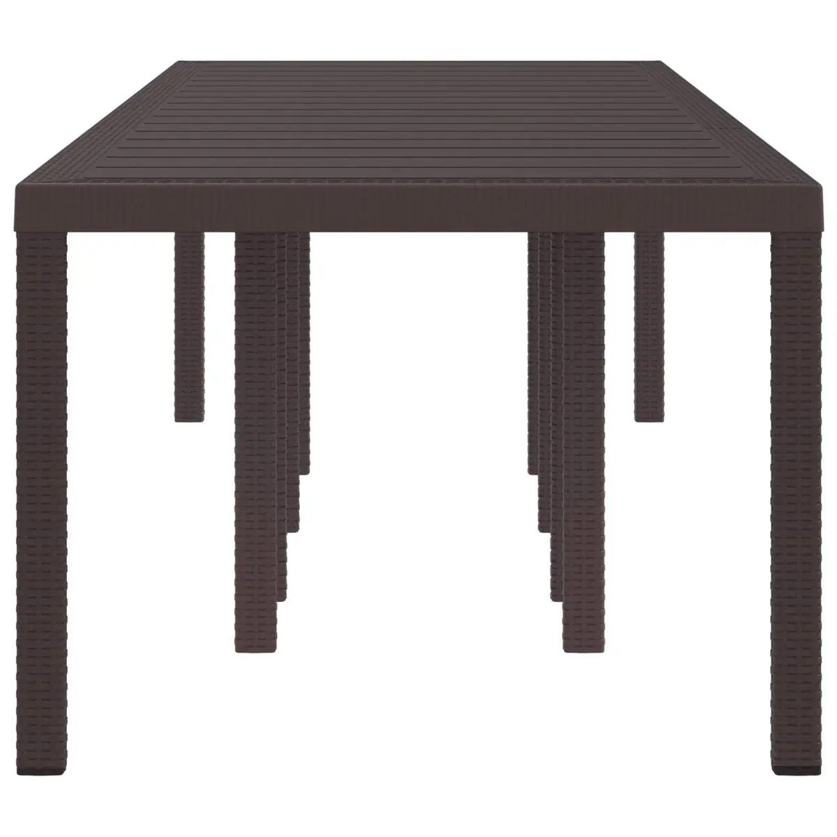 Rectangular Outdoor Dining Table in Brown Poly Rattan
