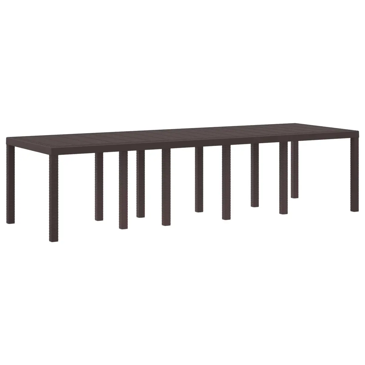 Rectangular Outdoor Dining Table in Brown Poly Rattan