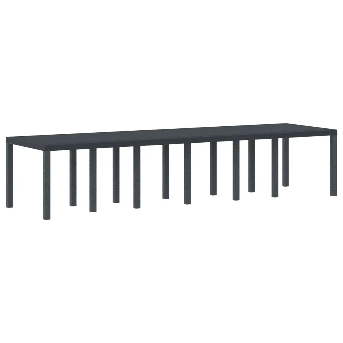 Rectangular Anthracite Garden Dining Table with Steel Frame