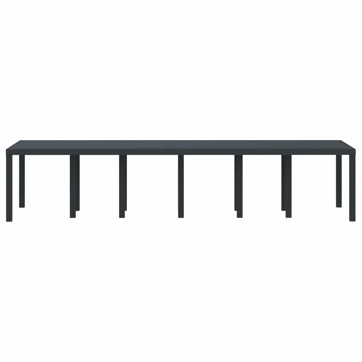 Rectangular Anthracite Garden Dining Table with Steel Frame