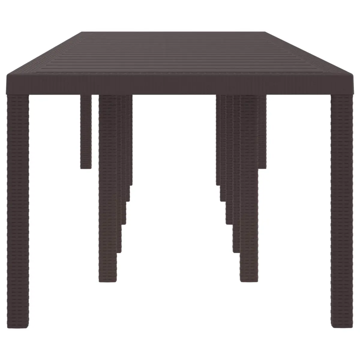Brown Rectangular Garden Dining Table with Steel Frame