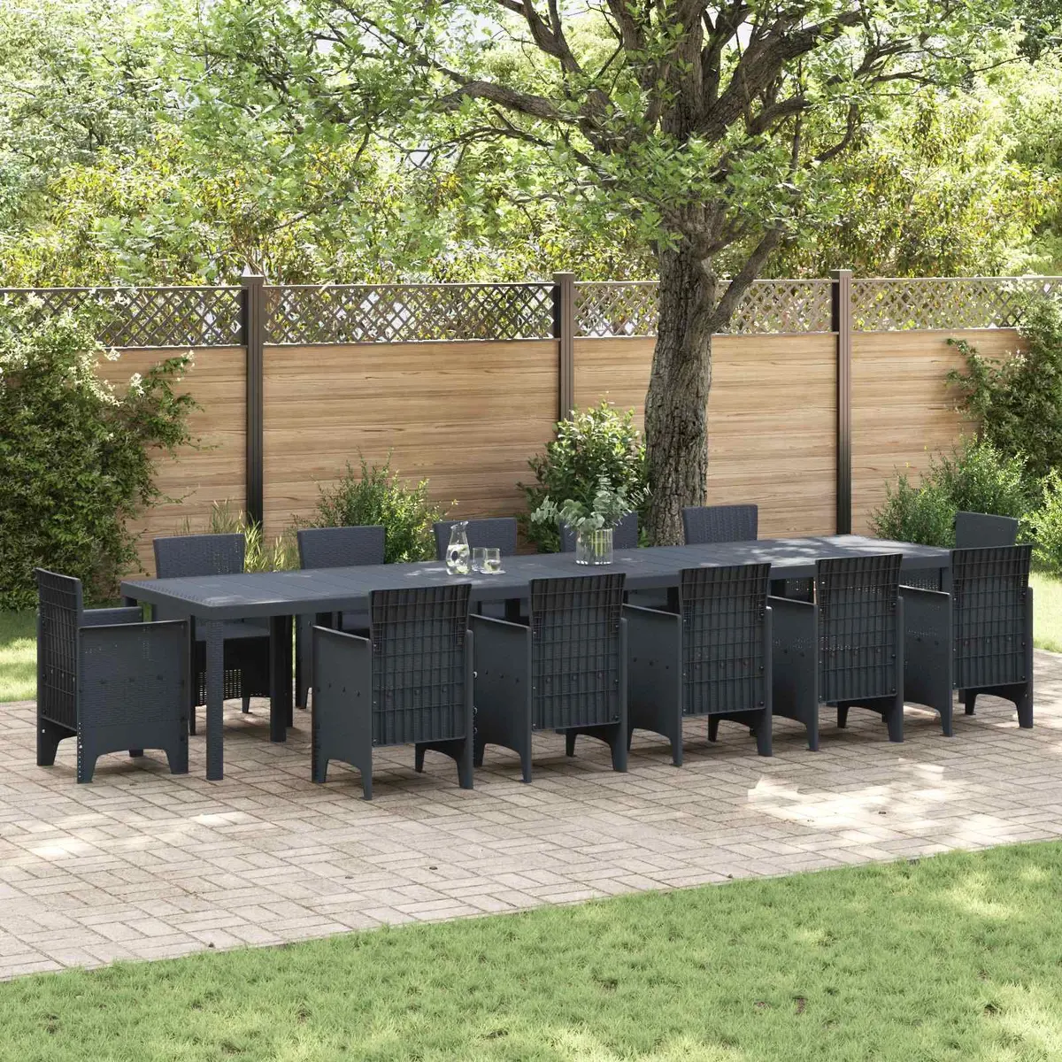 Rectangular Anthracite Garden Table for Outdoor Dining