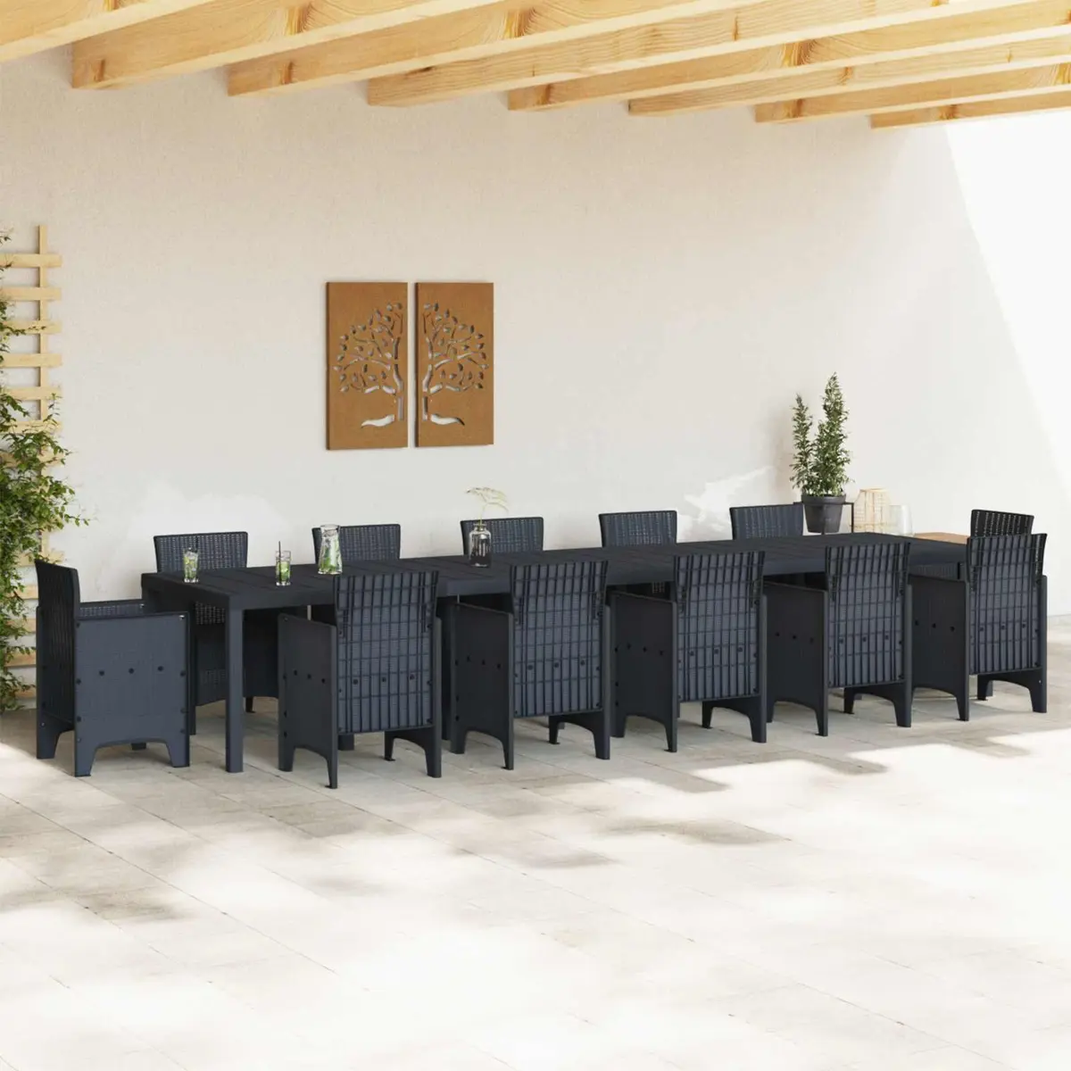 Rectangular Anthracite Garden Table for Outdoor Dining