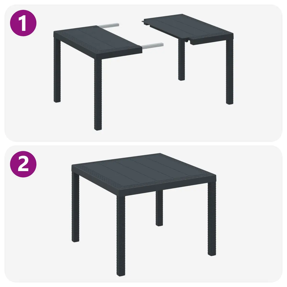 5-Piece Anthracite Garden Dining Set for Outdoor Spaces