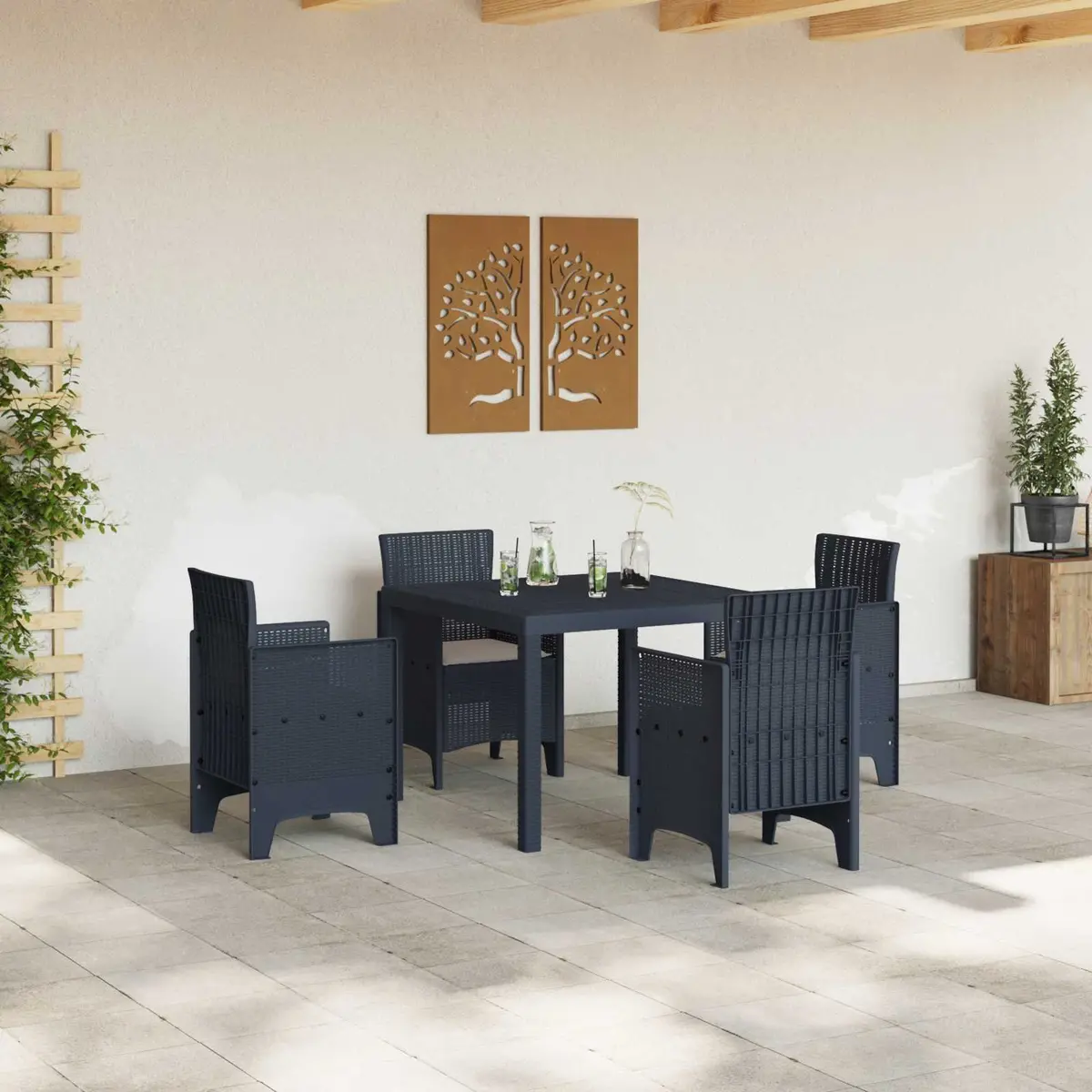 Anthracite Garden Dining Set for Outdoor Spaces
