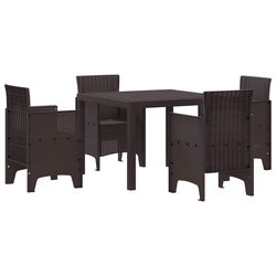 Durable Brown 5-Piece Garden Dining Set for Outdoor Use