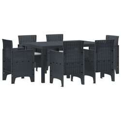 7-Piece Anthracite Garden Dining Set for Outdoor Living