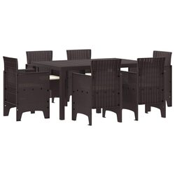 High-Quality Brown Garden Dining Set with 7 Pieces