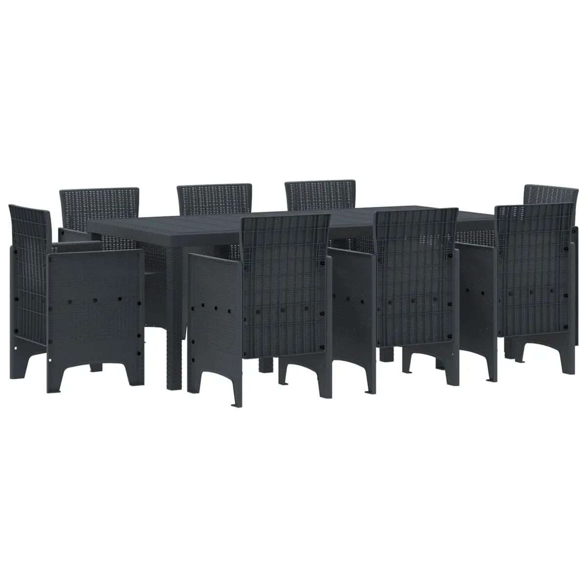 Anthracite 9-Piece Garden Dining Set