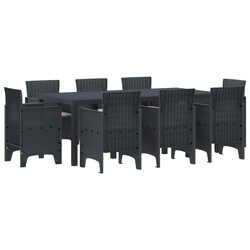 Sturdy 9-Piece Anthracite Outdoor Dining Set