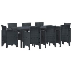 Premium 9 Piece Anthracite Outdoor Dining Set