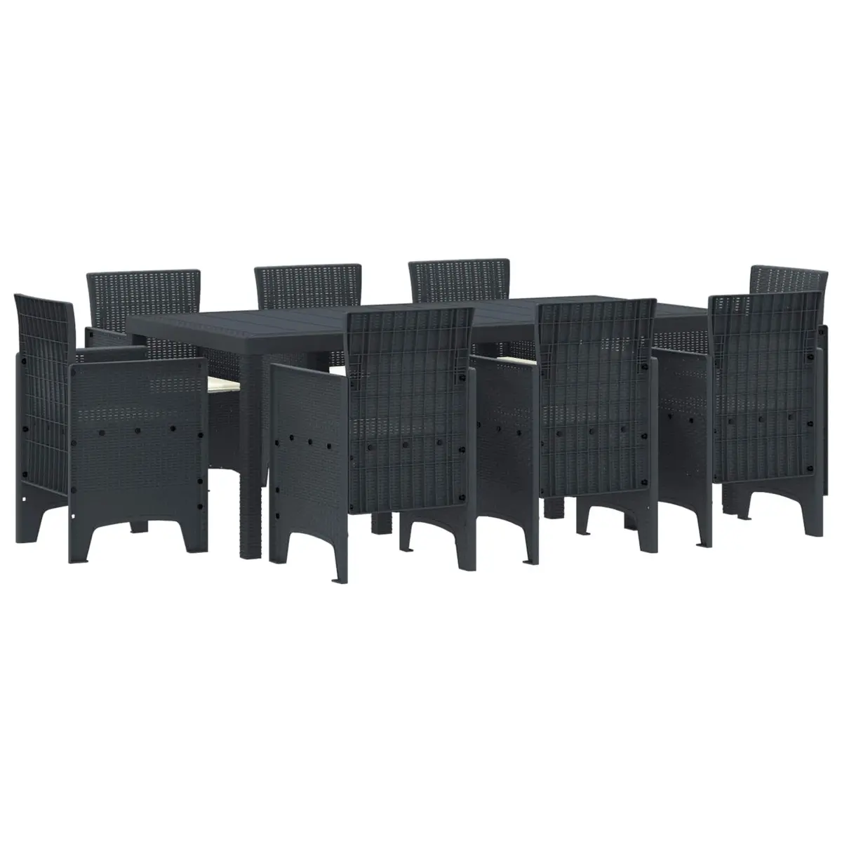 9 Piece Anthracite Garden Dining Set