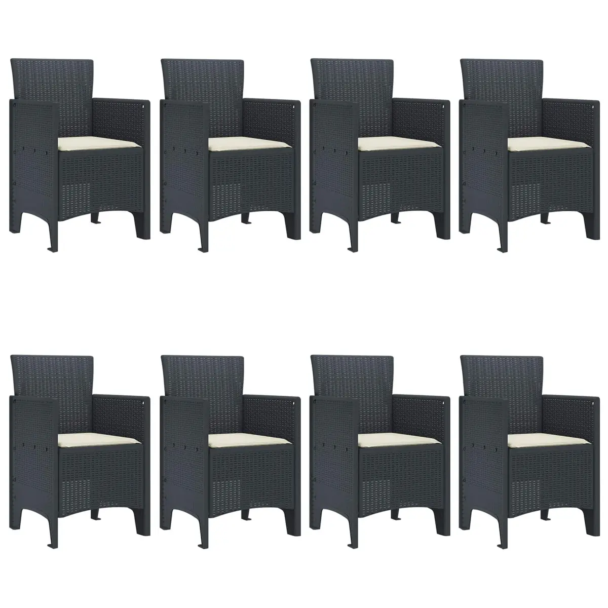 9 Piece Anthracite Garden Dining Set