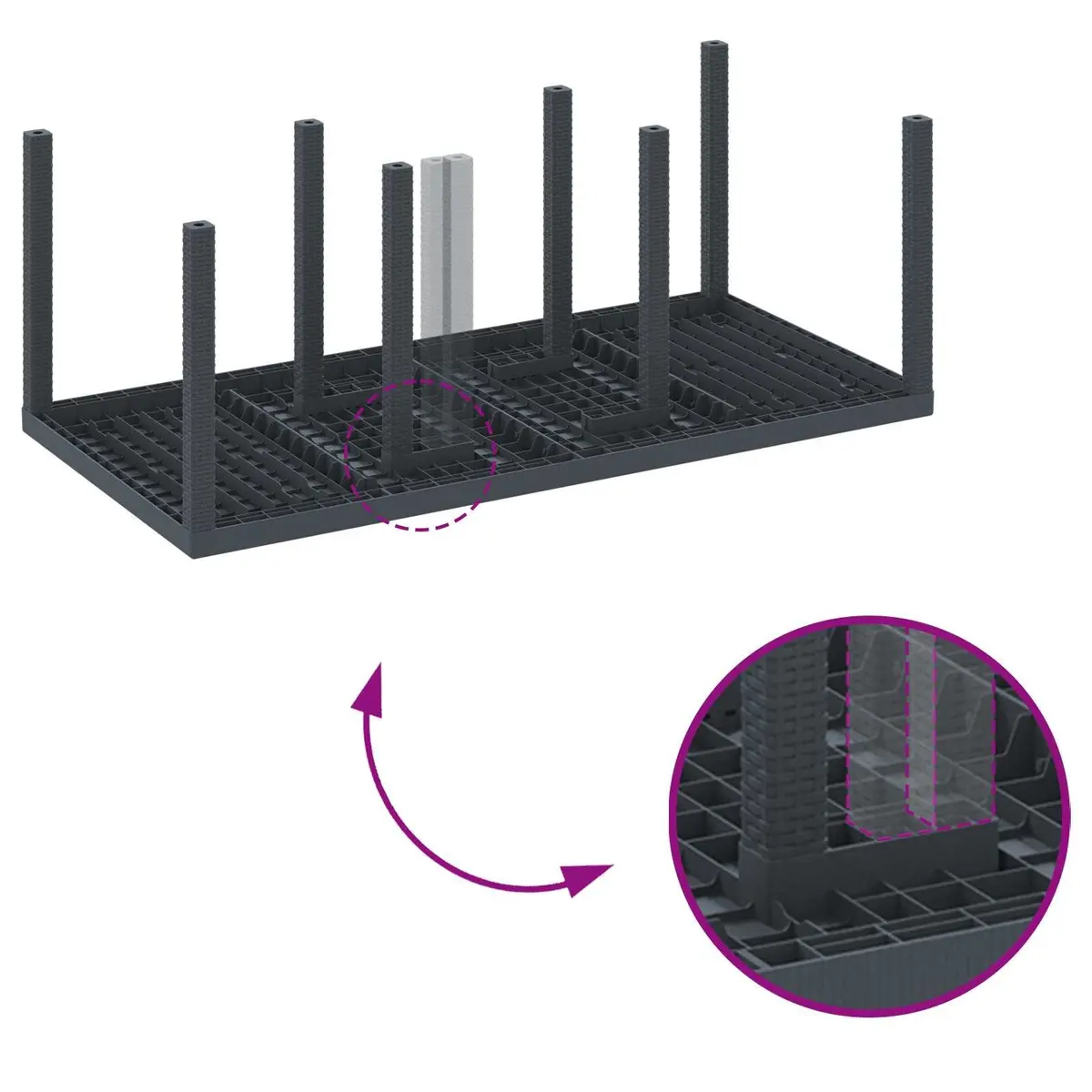 9 Piece Anthracite Garden Dining Set