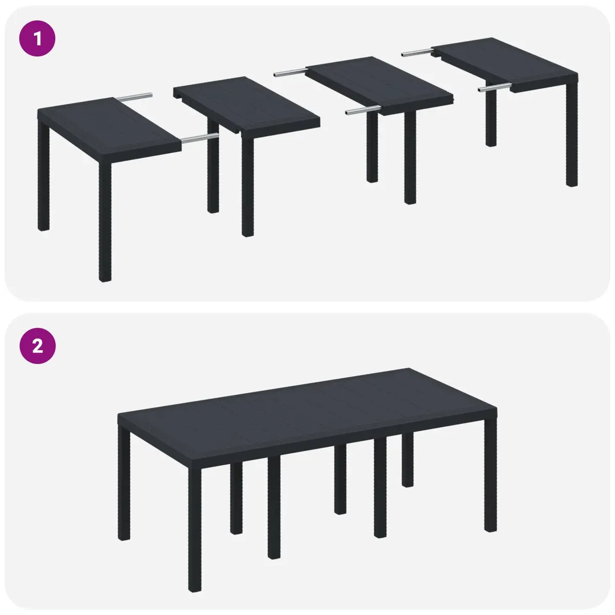 9 Piece Anthracite Garden Dining Set