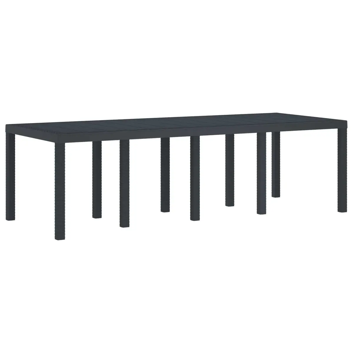 Outdoor Dining Set Poly Rattan 11 Piece Modern Rectangular Anthracite