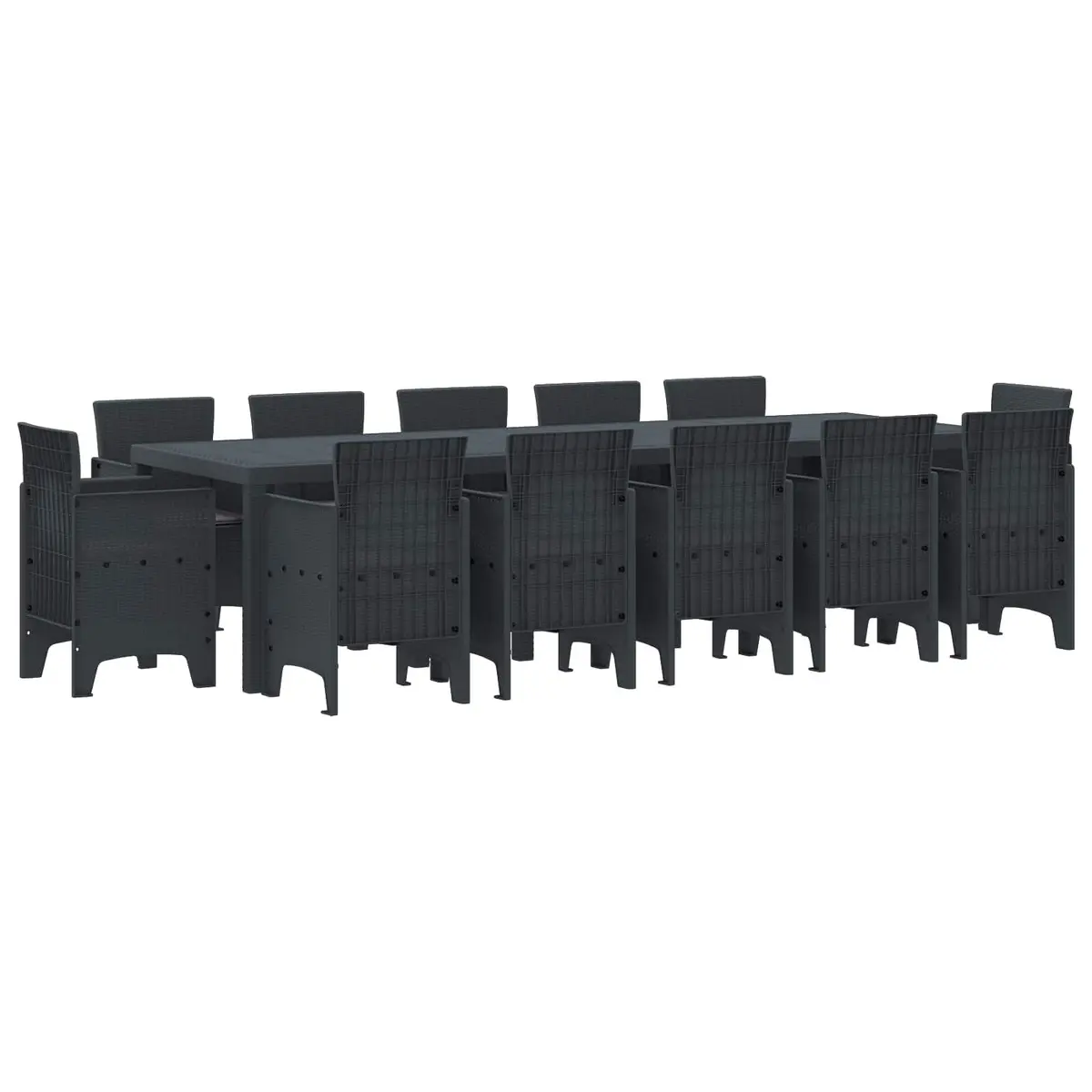 Outdoor Dining Set 13 Pieces Anthracite Poly Rattan