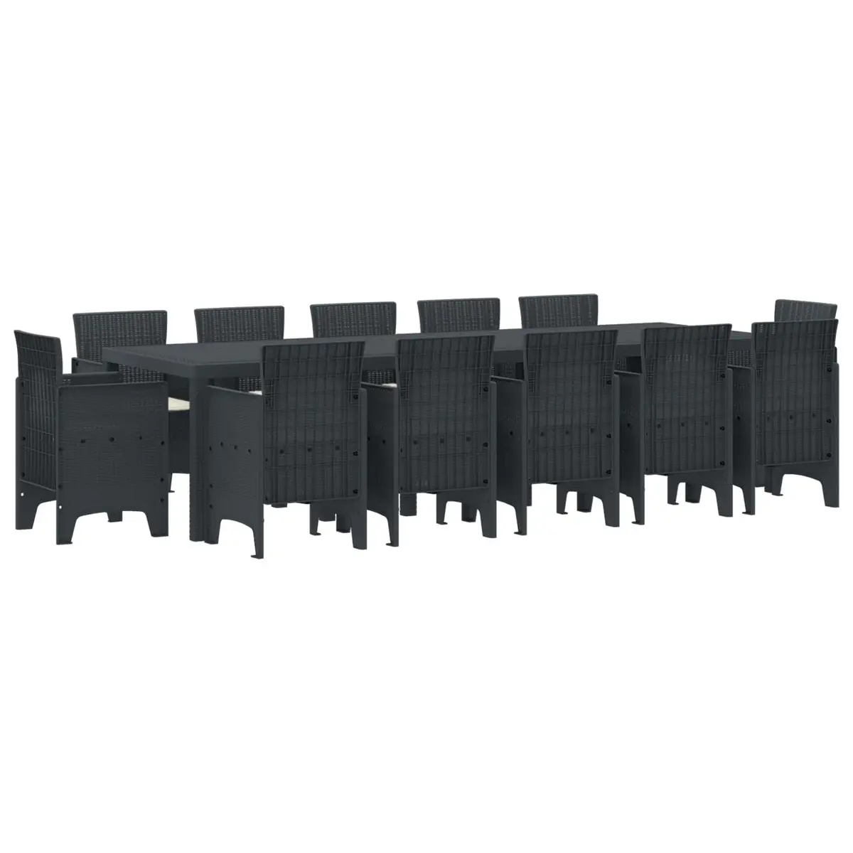 Anthracite Poly Rattan 13-Piece Outdoor Dining Set