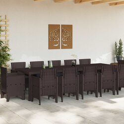 Durable 13 Piece Outdoor Dining Set in Brown and Anthracite