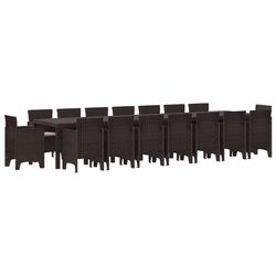 Stylish 17-Piece Garden Dining Set with Cushions