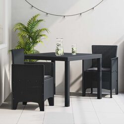 Anthracite Outdoor Dining Set with Table and Chairs