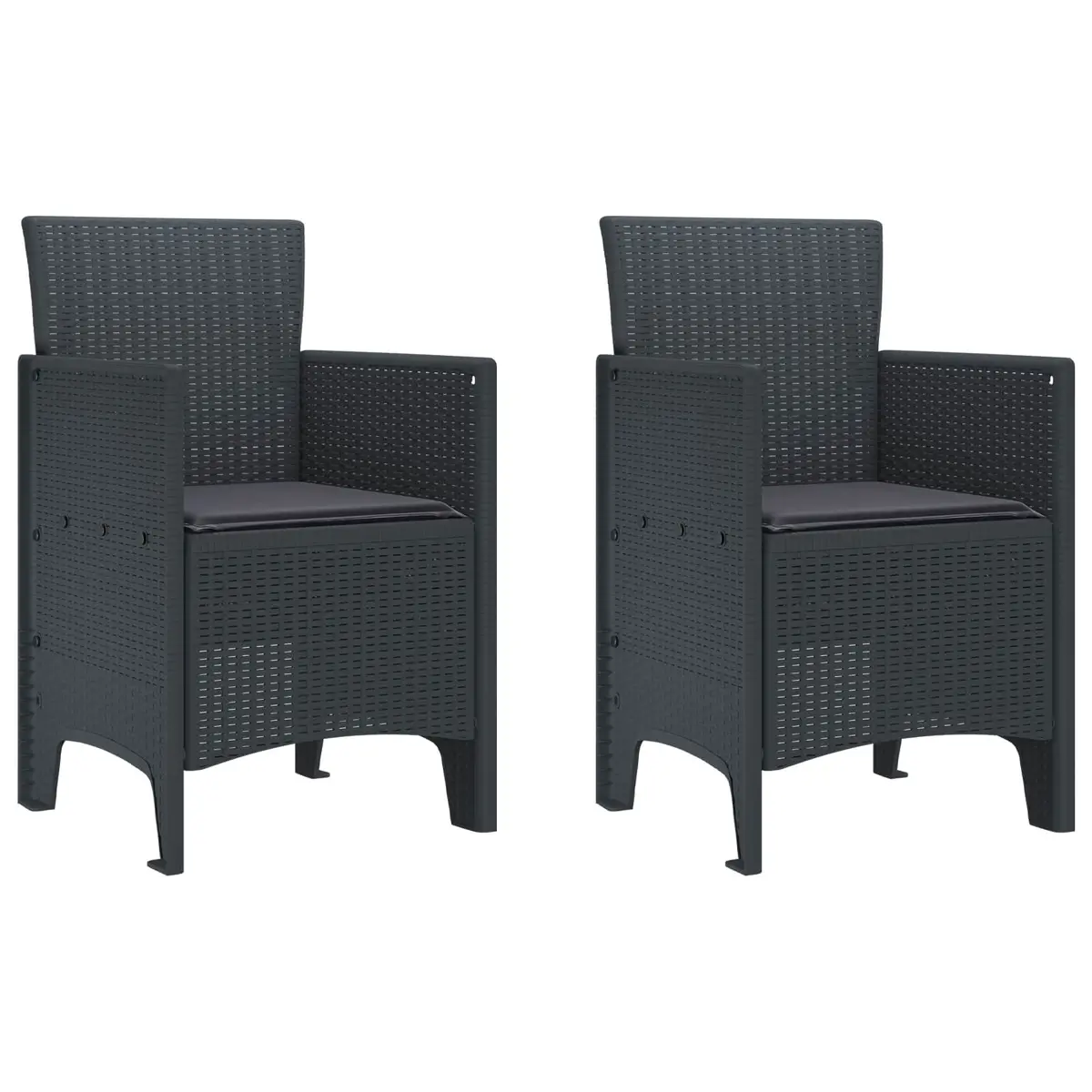 Anthracite Outdoor Dining Set with Table and Chairs