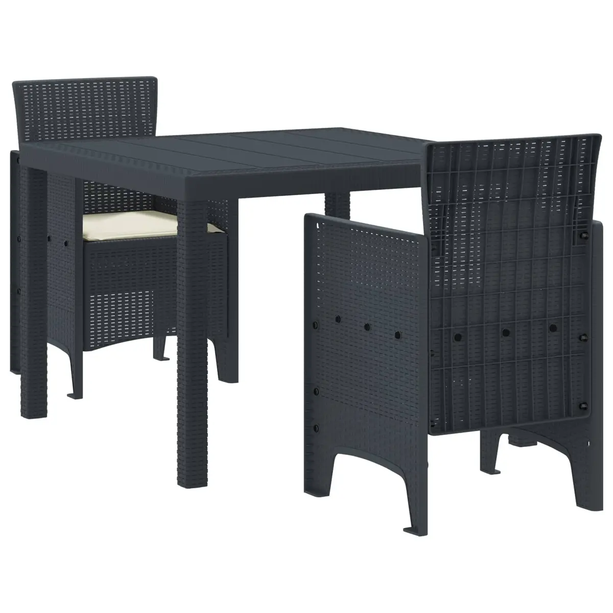 3-Piece Anthracite Garden Dining Set