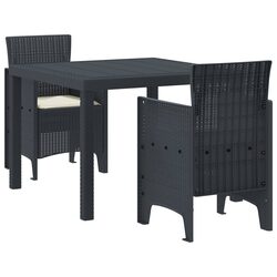Premium 3-Piece Anthracite Garden Dining Set