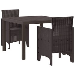 Durable 3 Piece Garden Dining Set with Cushions