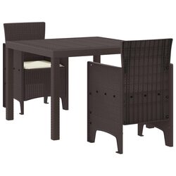 5-Piece Brown Poly Rattan Outdoor Dining Set