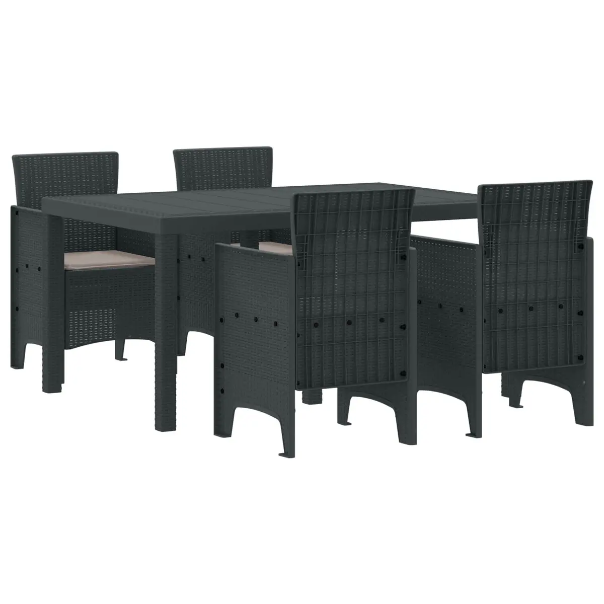 Anthracite Garden Dining Set with 5 Pieces
