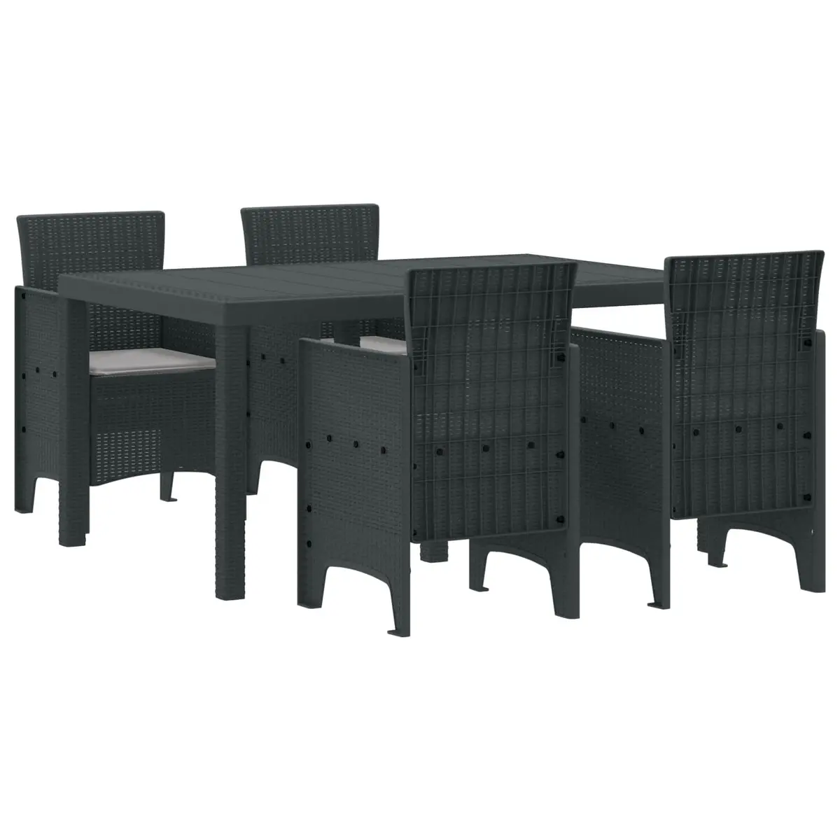 5-Piece Anthracite Garden Dining Set for Outdoor Use