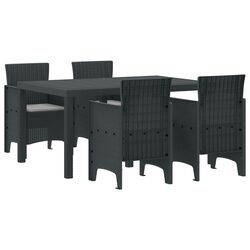 5-Piece Anthracite Garden Dining Set for Outdoor Use
