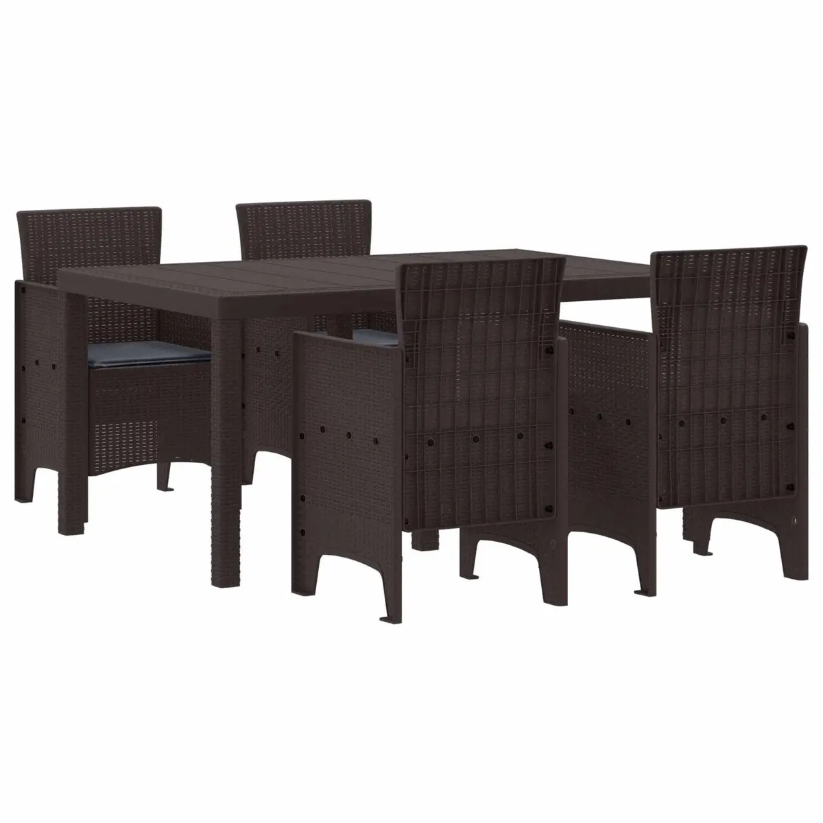 5-Piece Garden Dining Set in Brown