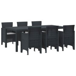 7-Piece Anthracite Garden Dining Set with Table and Chairs
