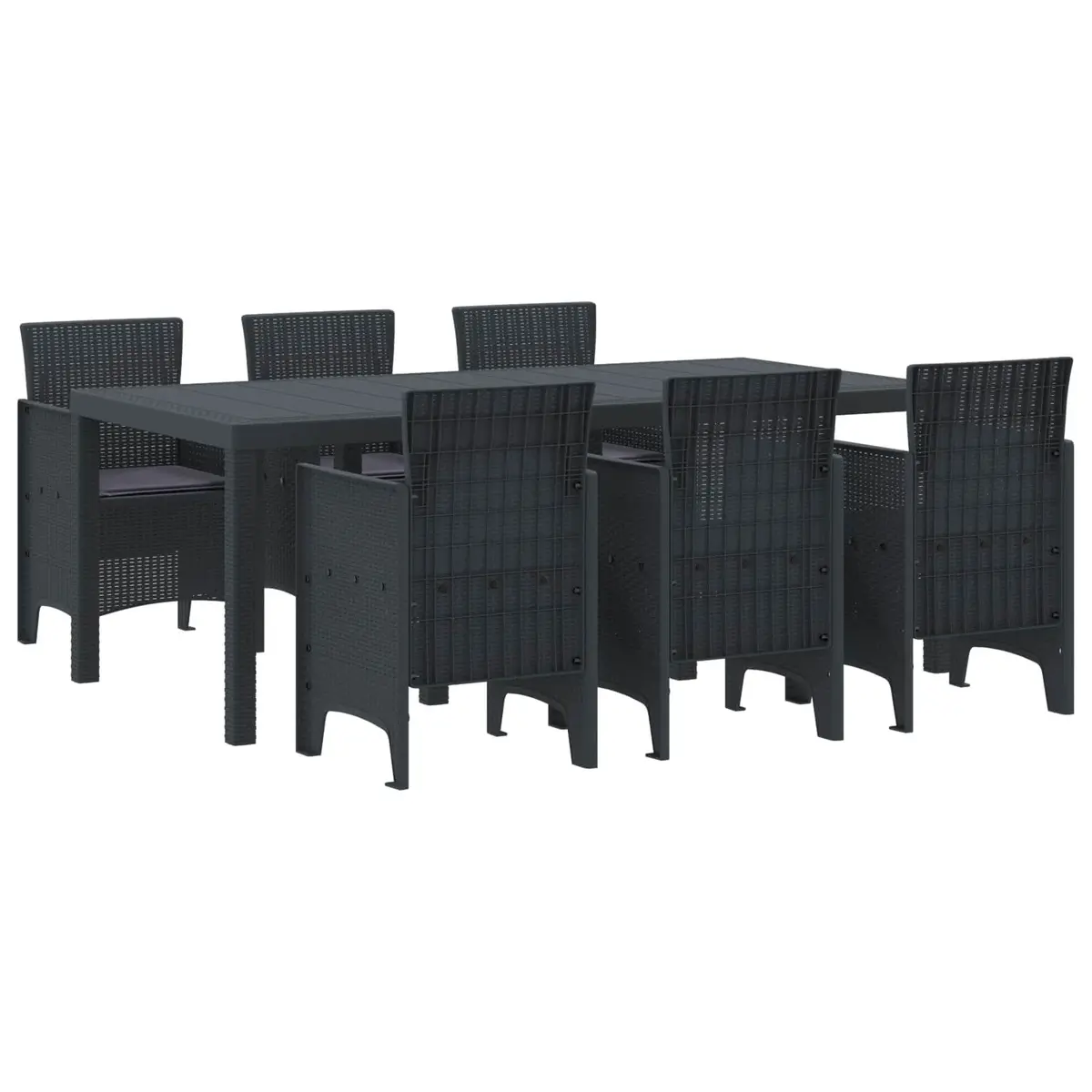 Outdoor Dining Set Polypropylene 7 Piece Anthracite