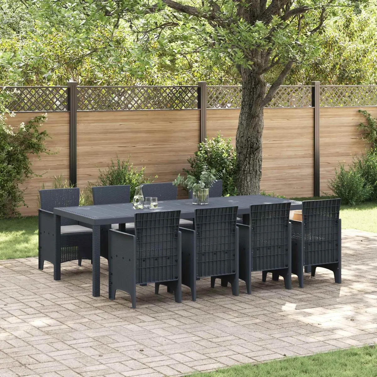 9-Piece Anthracite Garden Dining Set