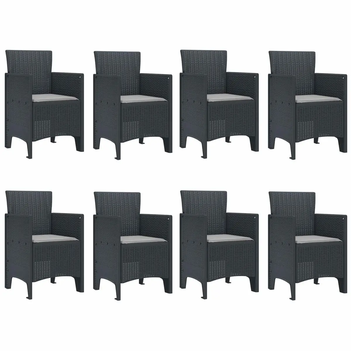 9-Piece Anthracite Garden Dining Set