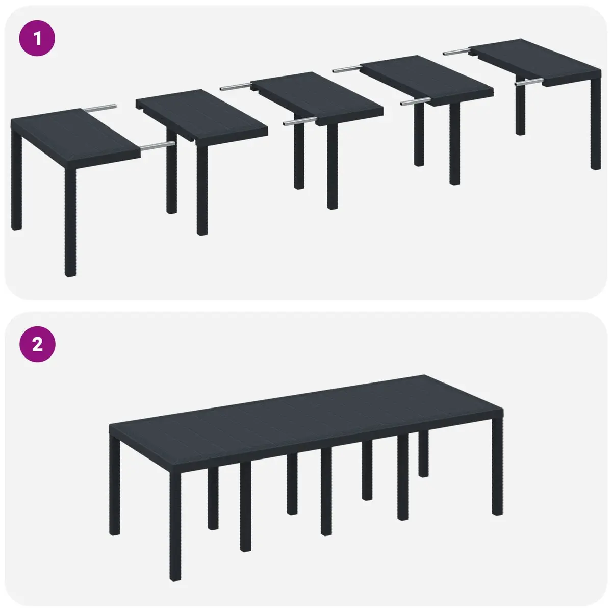 9-Piece Anthracite Garden Dining Set