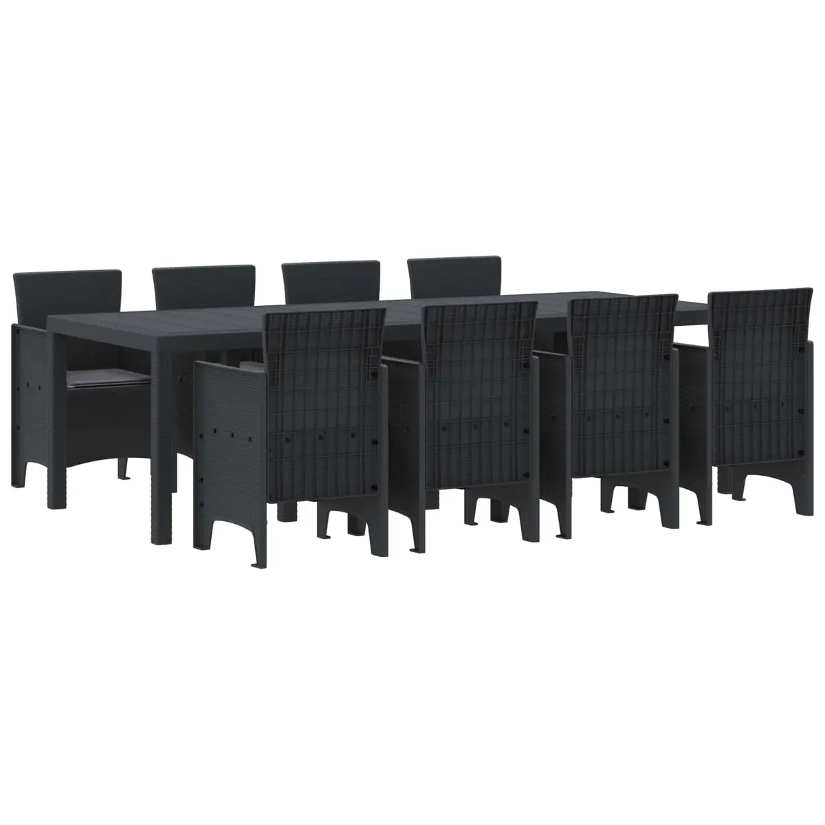 9-Piece Anthracite Modern Garden Dining Set