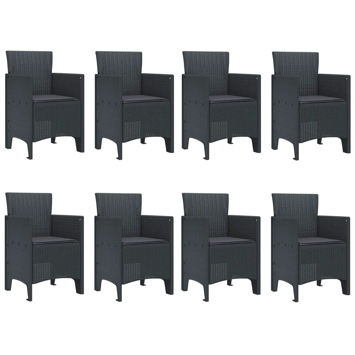 9-Piece Anthracite Modern Garden Dining Set