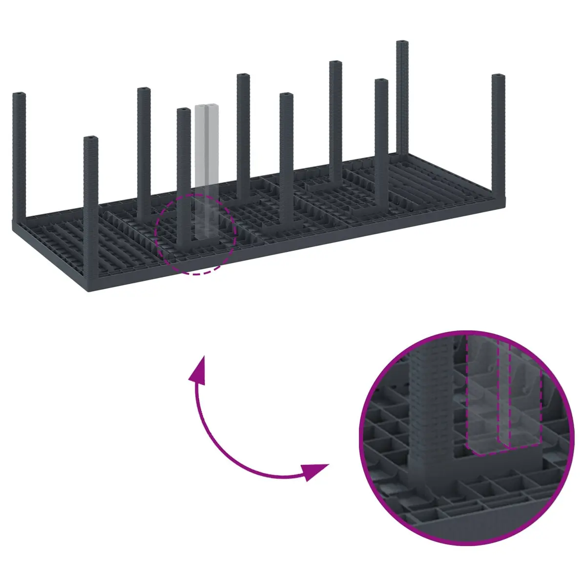 9-Piece Anthracite Modern Garden Dining Set