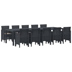Premium 11 Piece Anthracite Poly Rattan Outdoor Dining Set