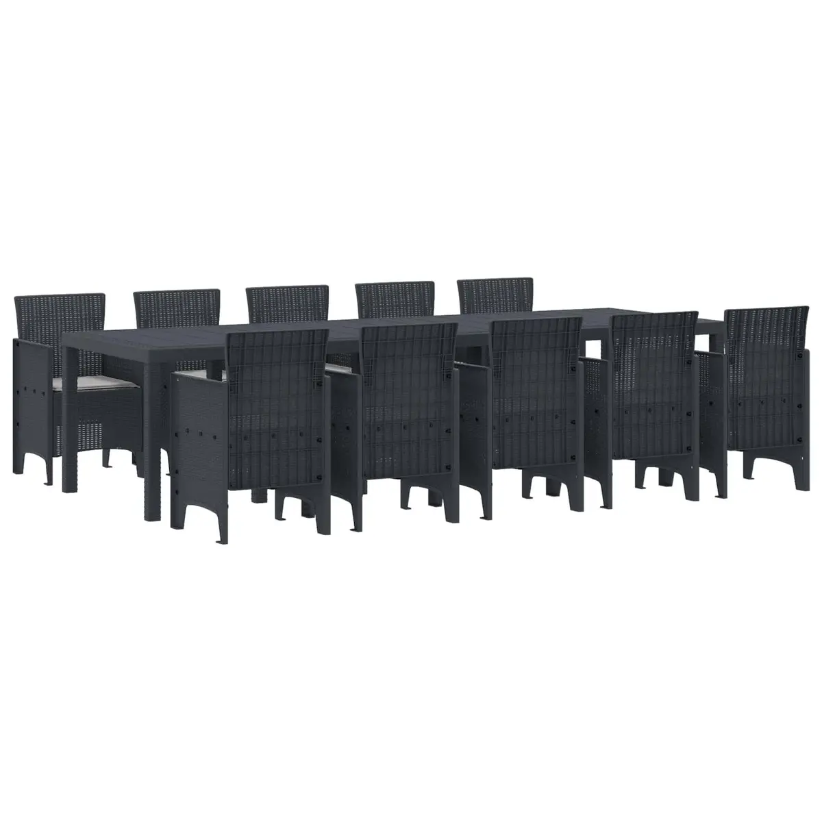 11-Piece Outdoor Dining Set in Anthracite Grey