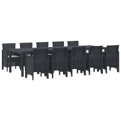 Premium 11-Piece Outdoor Dining Set in Anthracite Grey